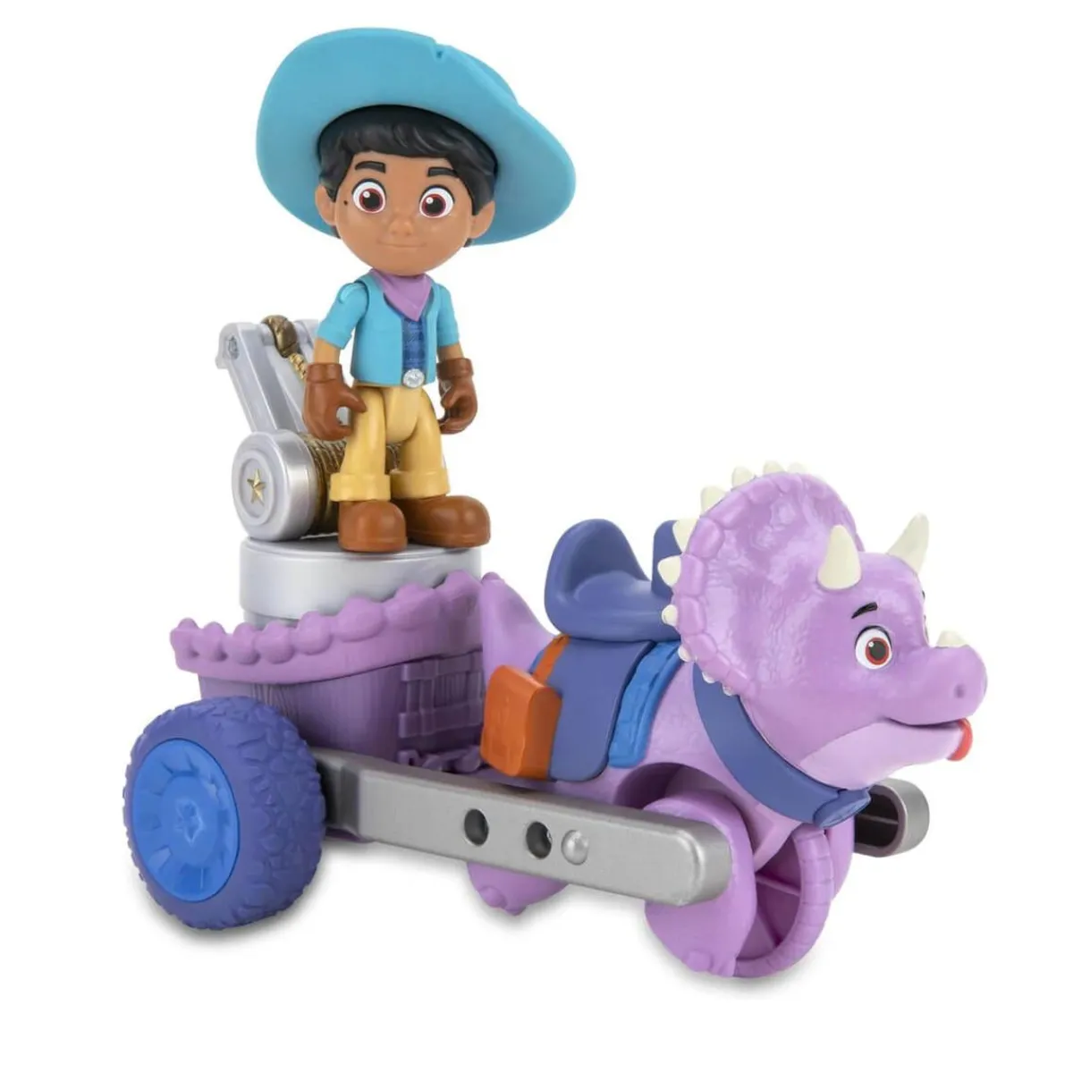 New Dino Ranch - Vehiculo + Figura Coleccionables Y Mini Mundos