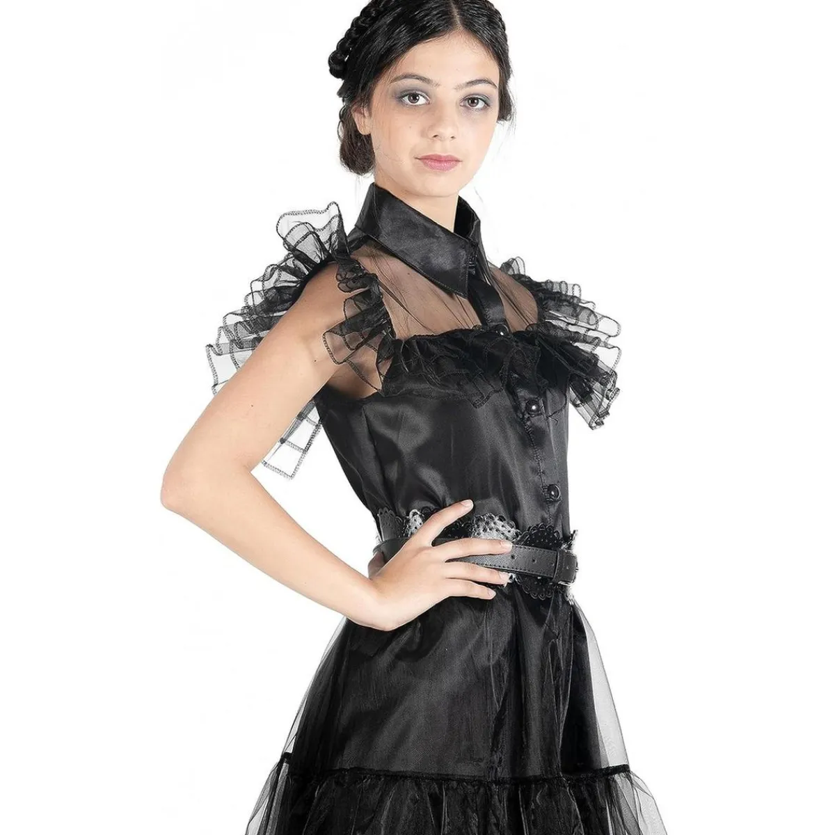 Disfraz color negro estilo Wednesday Addams, 152cm*ABYSSE CORP Clearance
