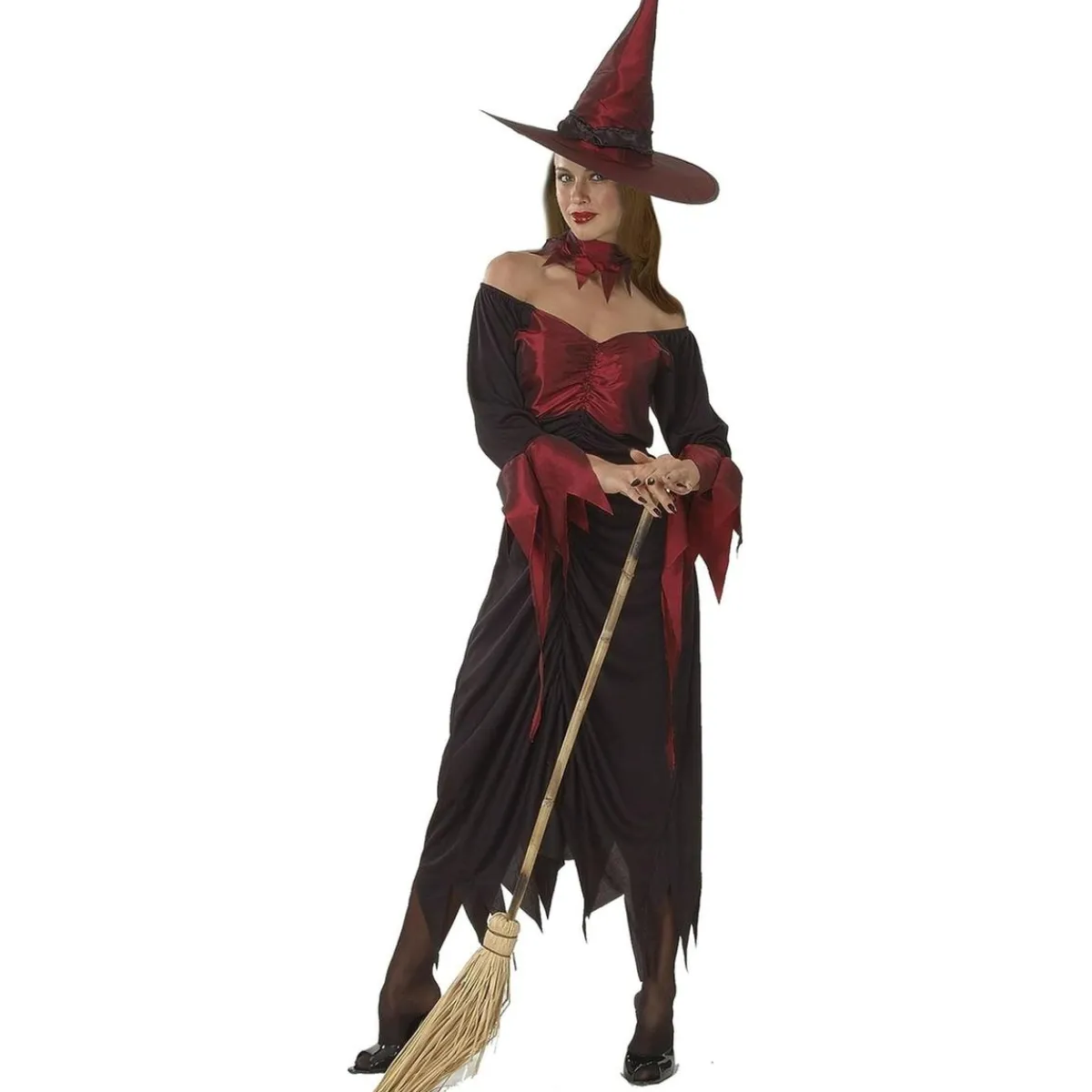 Disfraz de bruja adulta en rojo, talla única*ABYSSE CORP Discount