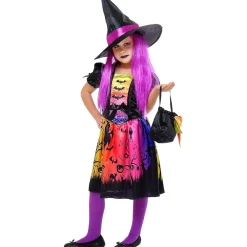 Disfraz de bruja encantada con vestido impreso, sombrero y bolso para fiestas*RUBIE'S Discount