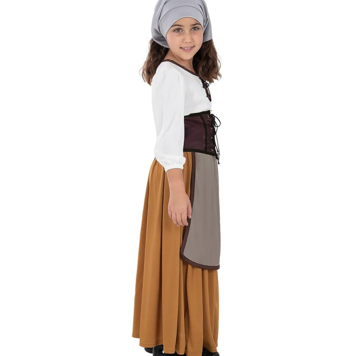 Disfraz de campesina medieval para niña 5-6 años*Funidelia Discount
