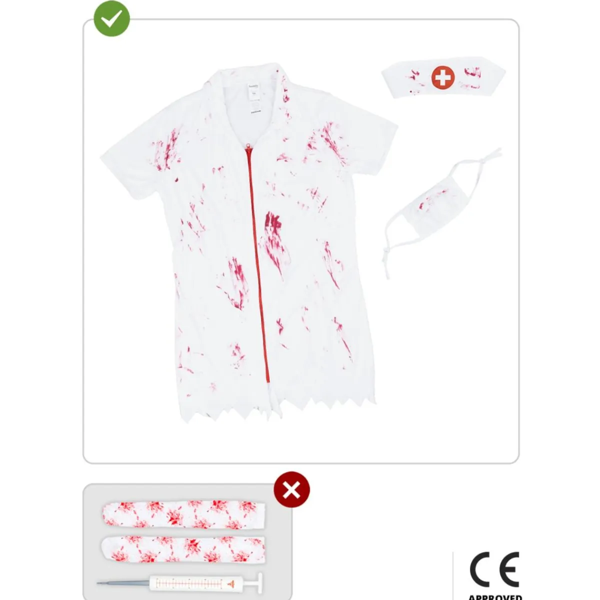 Hot Disfraz de enfermera zombie niña 3-4 años Disfraces|Halloween