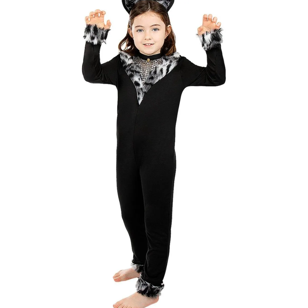 Hot Disfraz de gata para niña 5-6 años Disfraces|Halloween