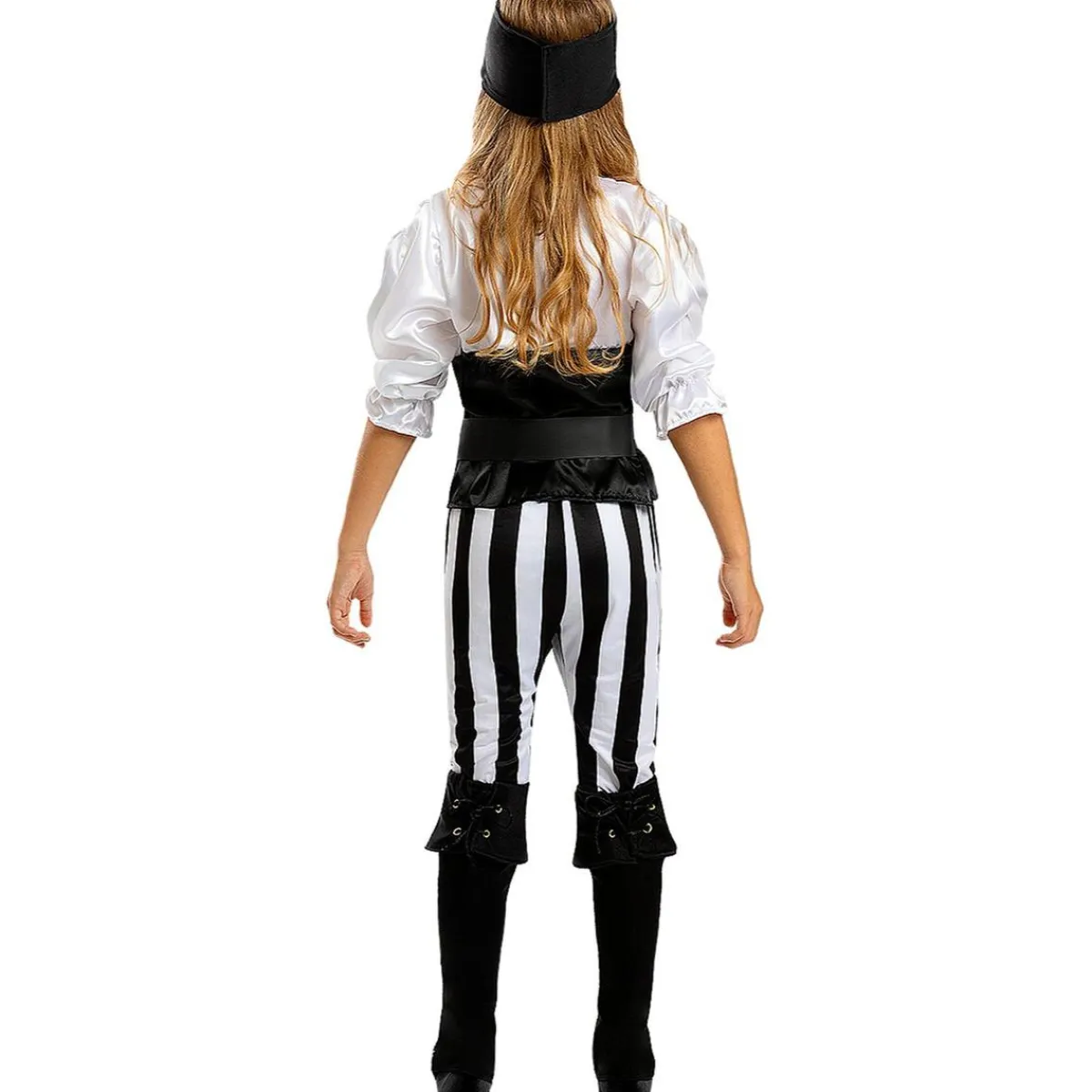 Disfraz de pirata a rayas para niña- Colección blanca y negra 7-9 años*Funidelia Online
