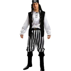 Disfraz de pirata a rayas para hombre - Colección blanca y negra S*Funidelia Clearance