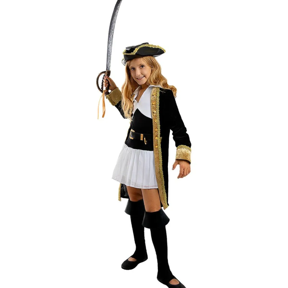 Disfraz de pirata deluxe para niña- Colección colonial 3-4 años*Funidelia New