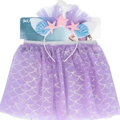 Disfraz de sirena con falda brillante y tiara ㅤ*TOYS