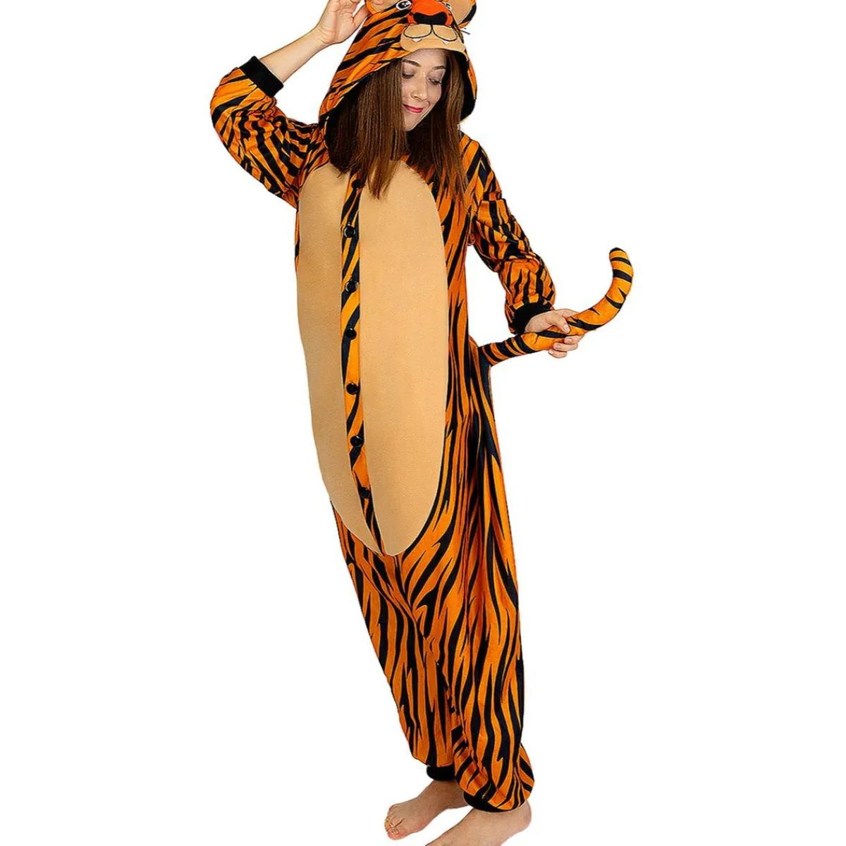 Clearance Disfraz de tigre onesie para adulto L-XL Halloween|Disfraces