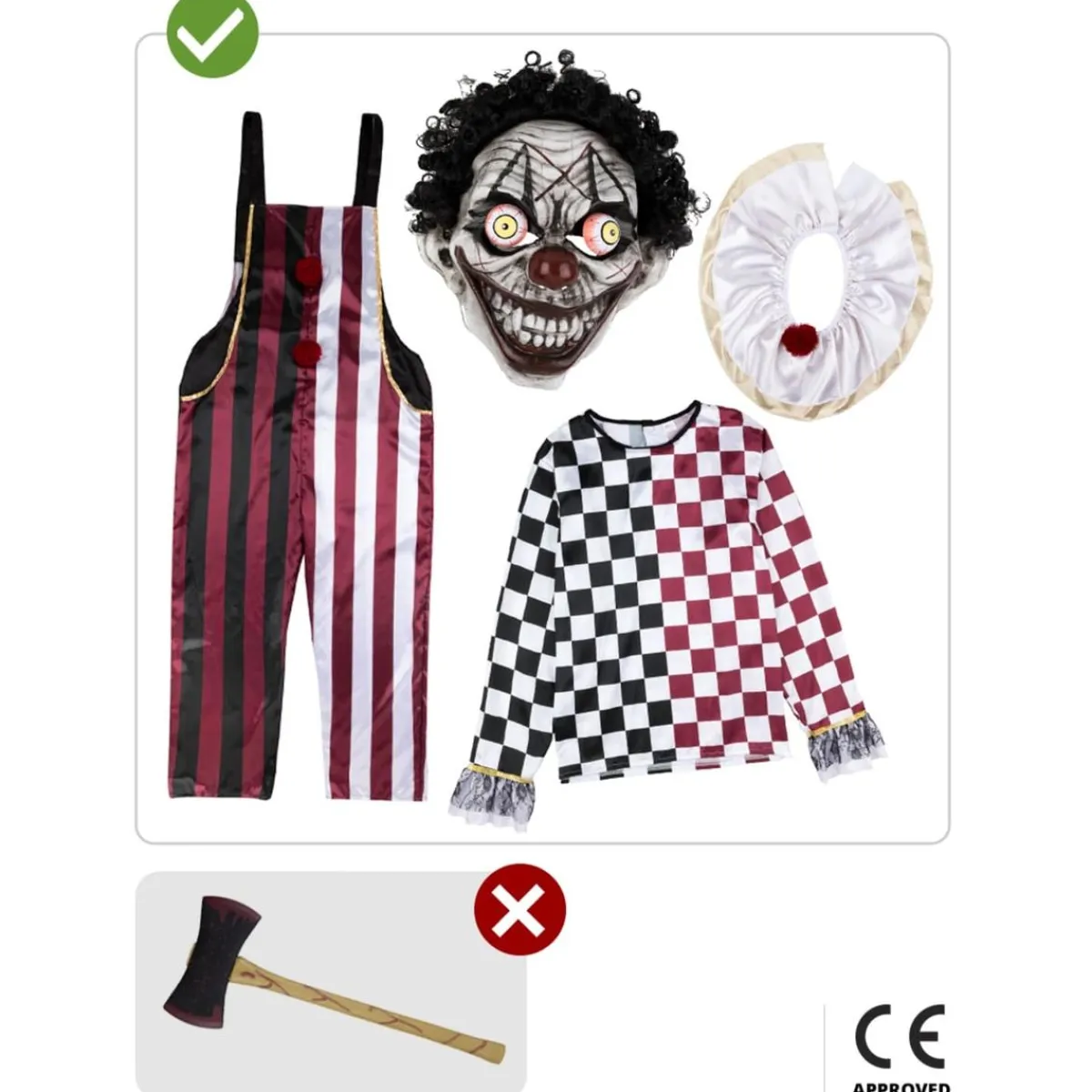 Disfraz Payaso Terrorífico Premium hombre XXL*Funidelia Discount