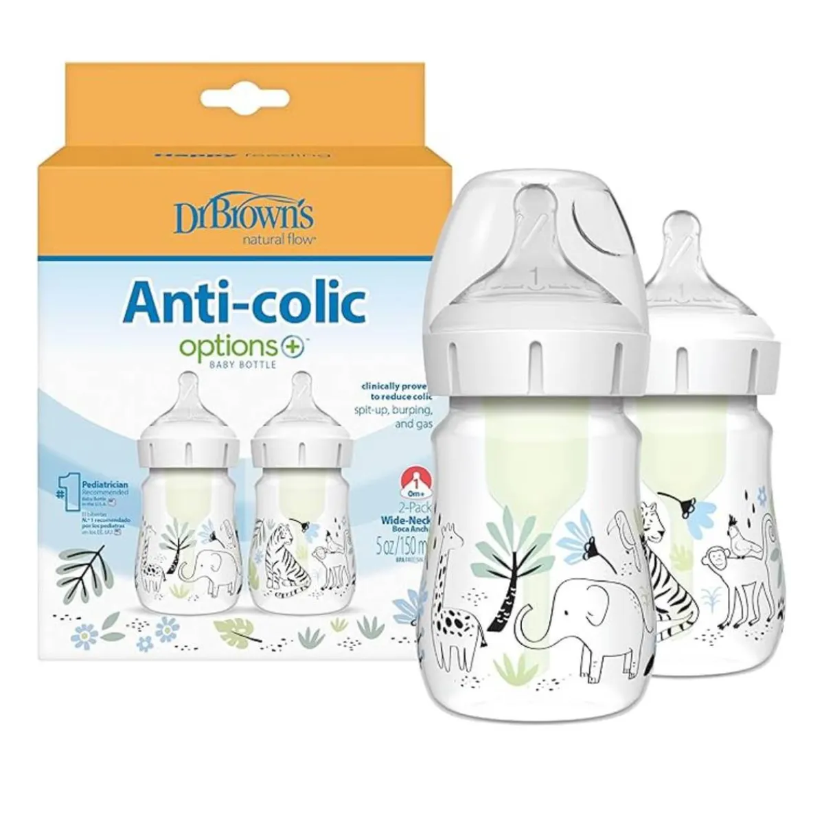 Hot - Pack 2 Biberones Options+ Boca Ancha 150ml - Selva Biberones Y Chupetes·Biberones