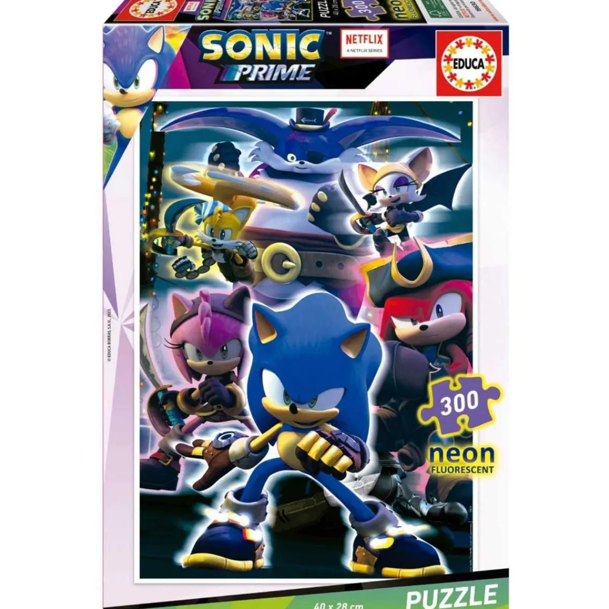 - Puzzle infantil Sonic Prime Neon de 300 piezas ㅤ*EDUCA BORRAS Outlet