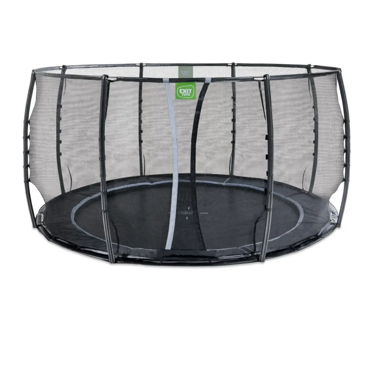 Online Exit - Cama elástica de suelo Dynamic 427 cm negro con red de seguridad Camas Elásticas