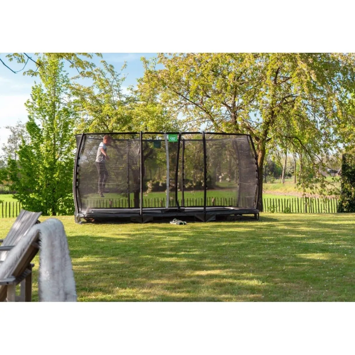 Exit - Cama elástica de suelo Allure Premium 214 x 366 verde*Exit Toys Discount