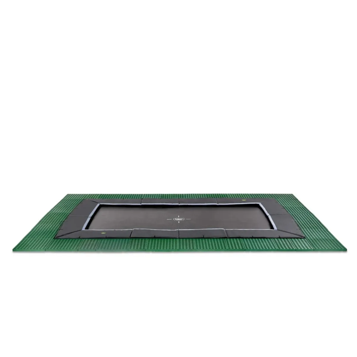 Discount Exit - Cama elástica de suelo Dynamic 275 x 458 cm negro con perímetro de seguridad Camas Elásticas