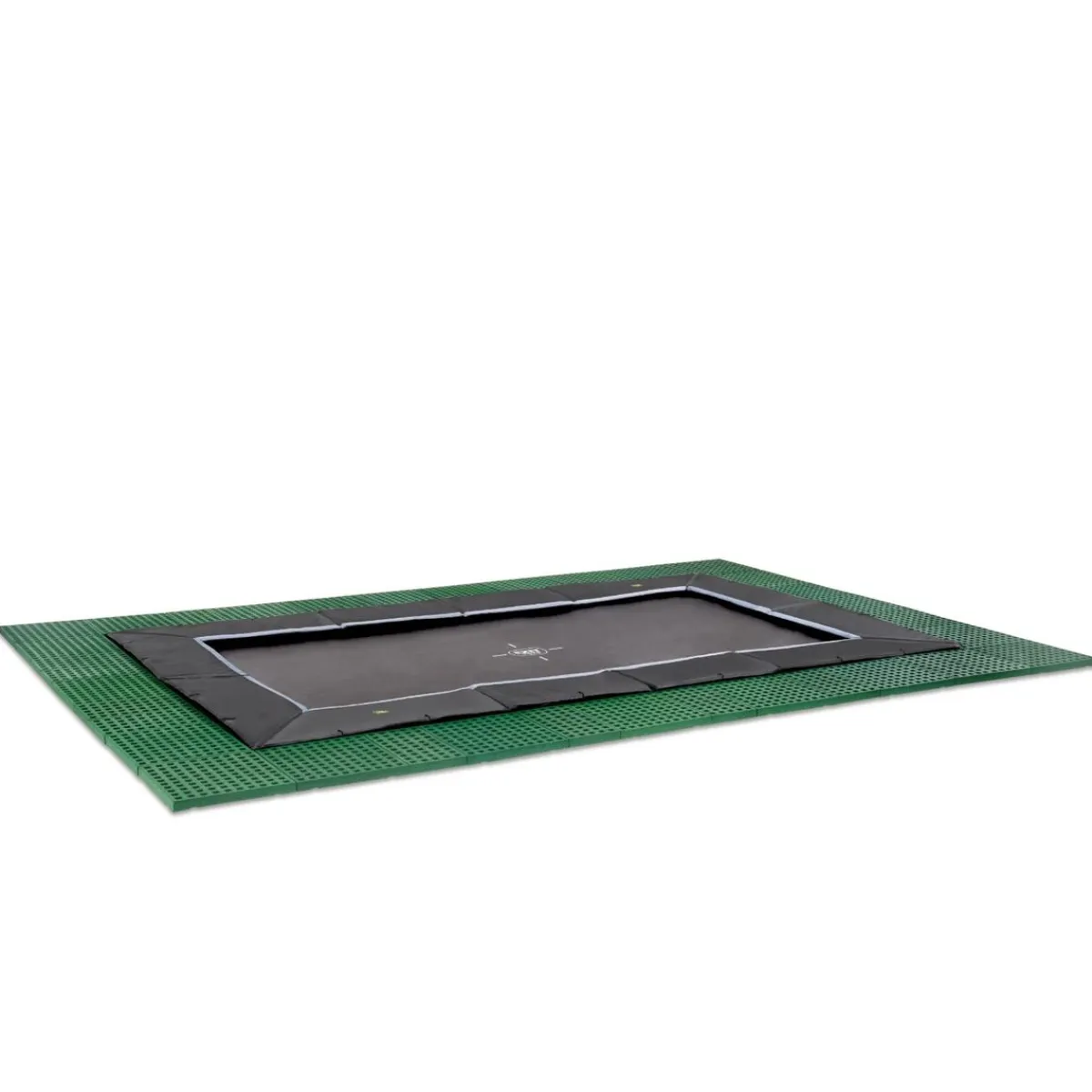 Discount Exit - Cama elástica de suelo Dynamic 275 x 458 cm negro con perímetro de seguridad Camas Elásticas