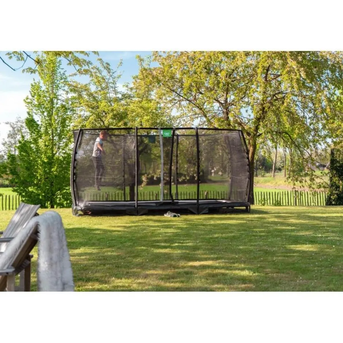 Outlet Exit - Cama elástica de suelo Allure Classic 214 x 366 cm negro Camas Elásticas