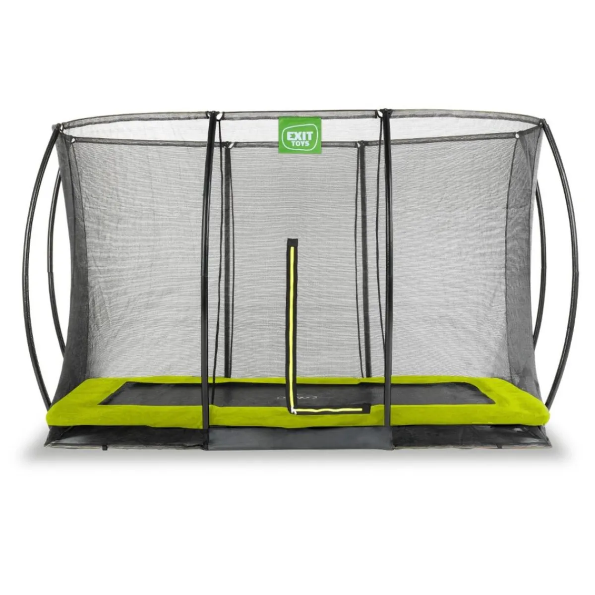 Exit - Cama elástica Silhouette rectangular de suelo verde 244 cm*Exit Toys Sale