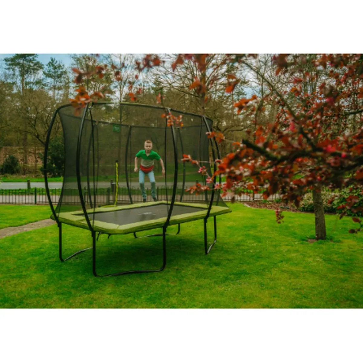 Best Exit - Cama elástica Silhouette rectangular verde 244 cm Camas Elásticas