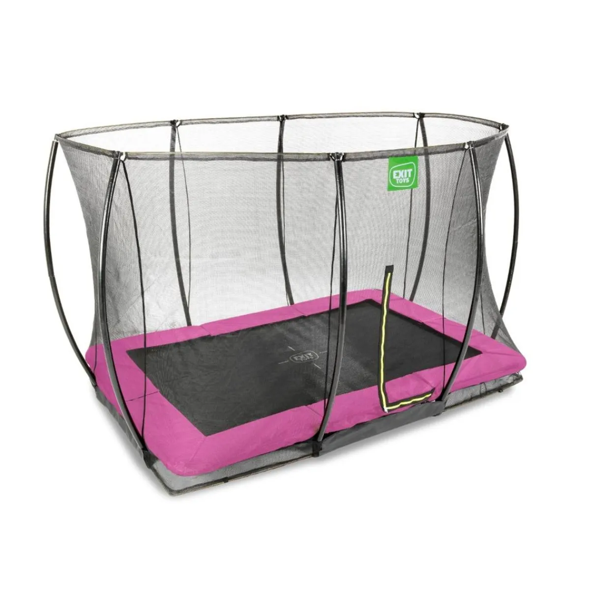 Exit - Cama elástica Silhouette rectangular de suelo rosa 214 cm Camas Elásticas