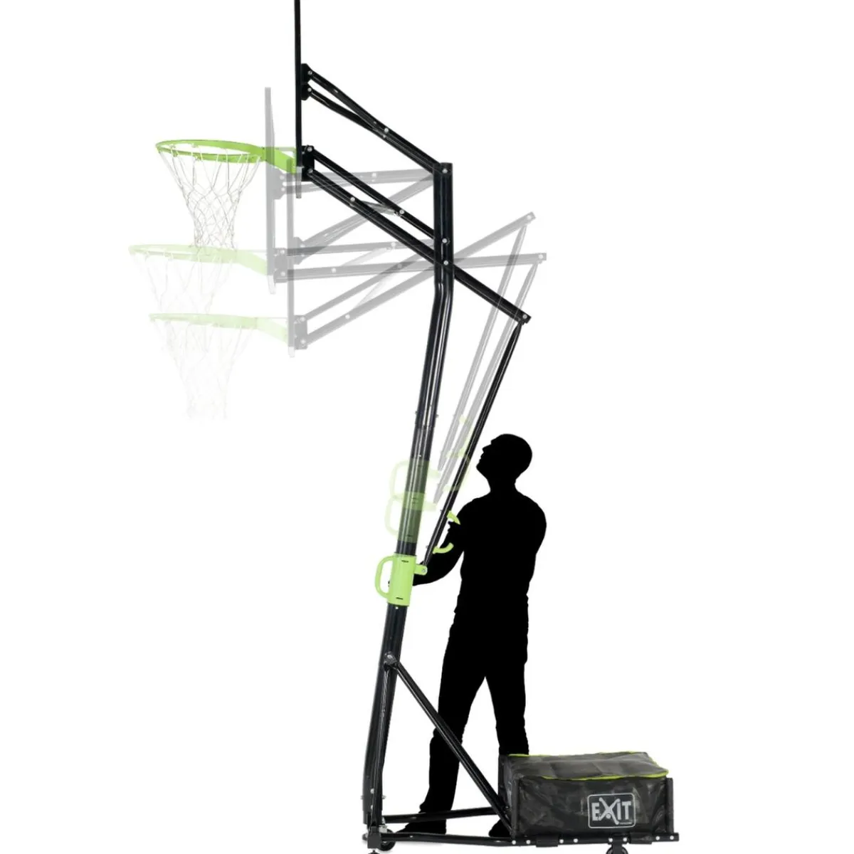 Discount Exit - Canasta de baloncesto con ruedas y aro para mates Galaxy Deportes