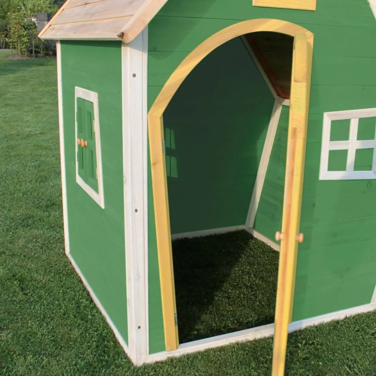 Discount Exit - Casita Fantasía 100 de madera Verde Casas