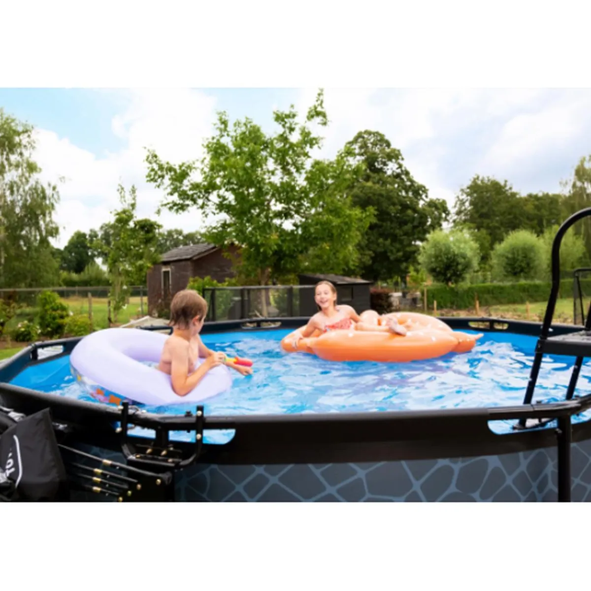 Hot EXIT - Piscina Wood redonda con bomba de filtro 360 cm Piscinas|Juguetes De Verano