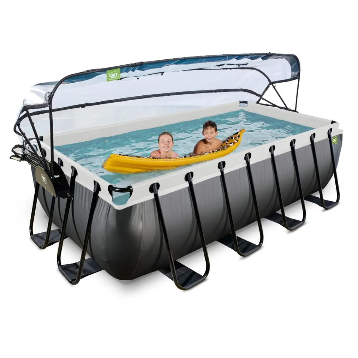 Exit - Piscina Black Leather 400 x 200 x 100 cm con filtro de arena y cúpula*Exit Toys Sale