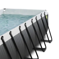 Exit - Piscina Black Leather 400 x 200 x 100 cm con filtro de arena, cúpula y bomba de calor*Exit Toys New