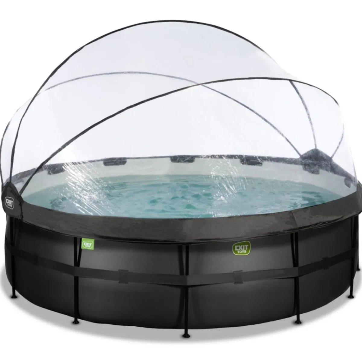 Exit - Piscina Black Leather diámetro 450 x 122 cm con filtro de arena y cúpula*Exit Toys Hot