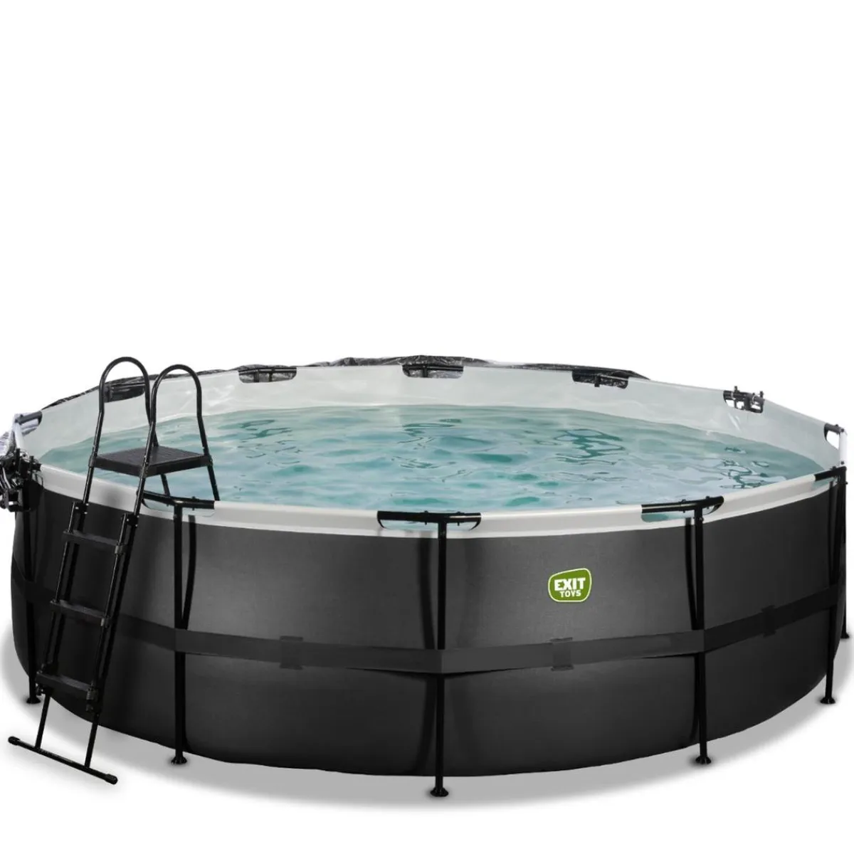 Exit - Piscina Black Leather diámetro 450 x 122 cm con filtro de arena y cúpula*Exit Toys Hot