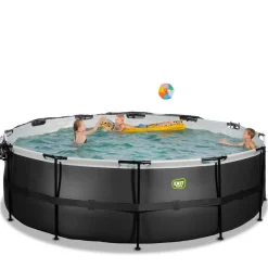 Exit - Piscina Black Leather diámetro 450 x 122 cm con filtro de arena y cúpula*Exit Toys Hot