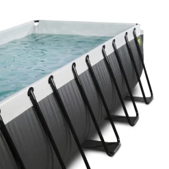 Outlet EXIT - Piscina de cuero negro rectangular con bomba de filtro 540 x 250 x 100 cm Piscinas|Juguetes De Verano