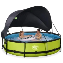 Exit - Piscina Lime verde diámetro 360 x 76 cm con filtro y toldo negro*Exit Toys Clearance