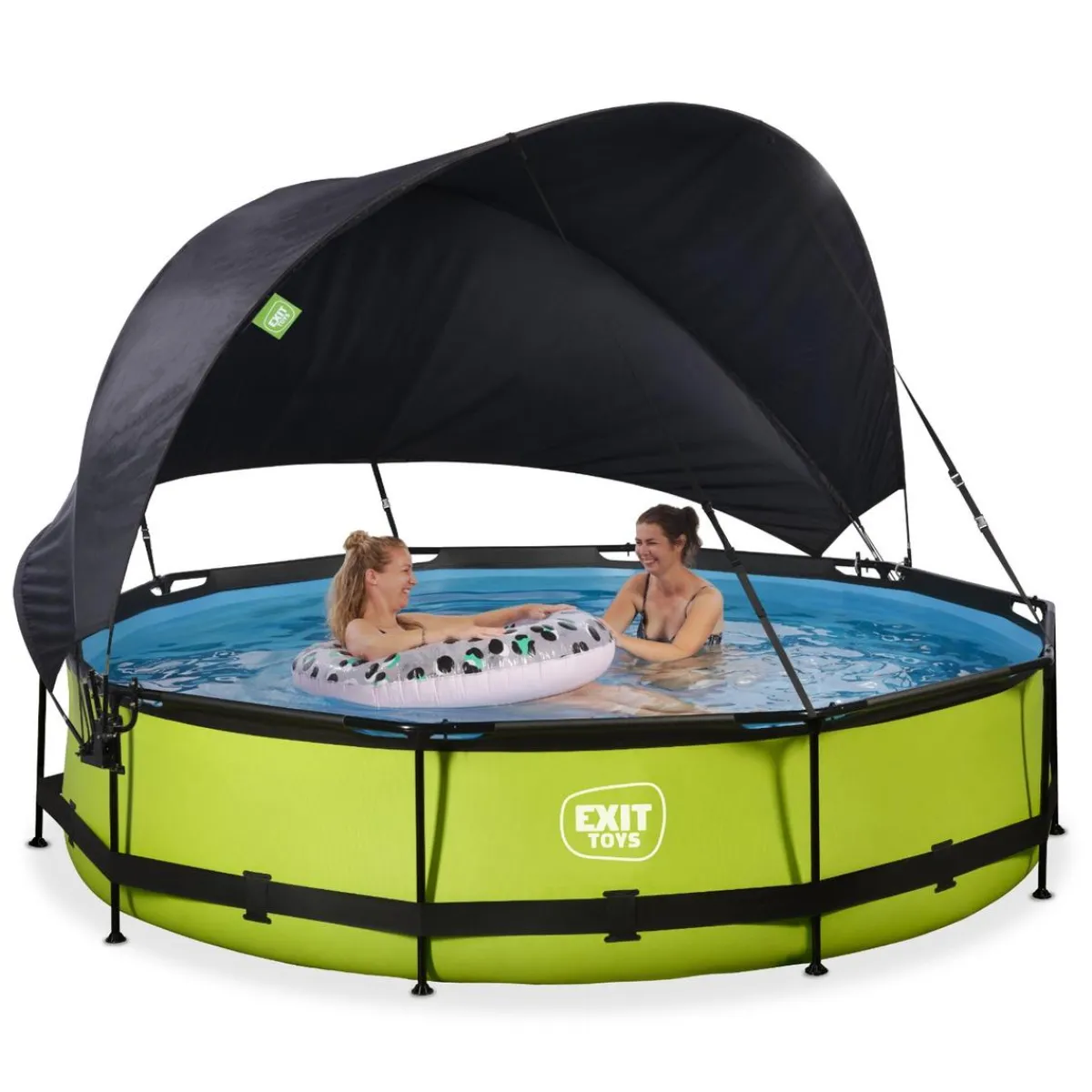 Exit - Piscina Lime verde diámetro 360 x 76 cm con filtro y toldo negro*Exit Toys Clearance