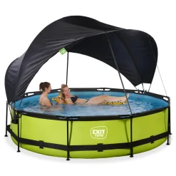 Exit - Piscina Lime verde diámetro 360 x 76 cm con filtro y toldo negro*Exit Toys Clearance