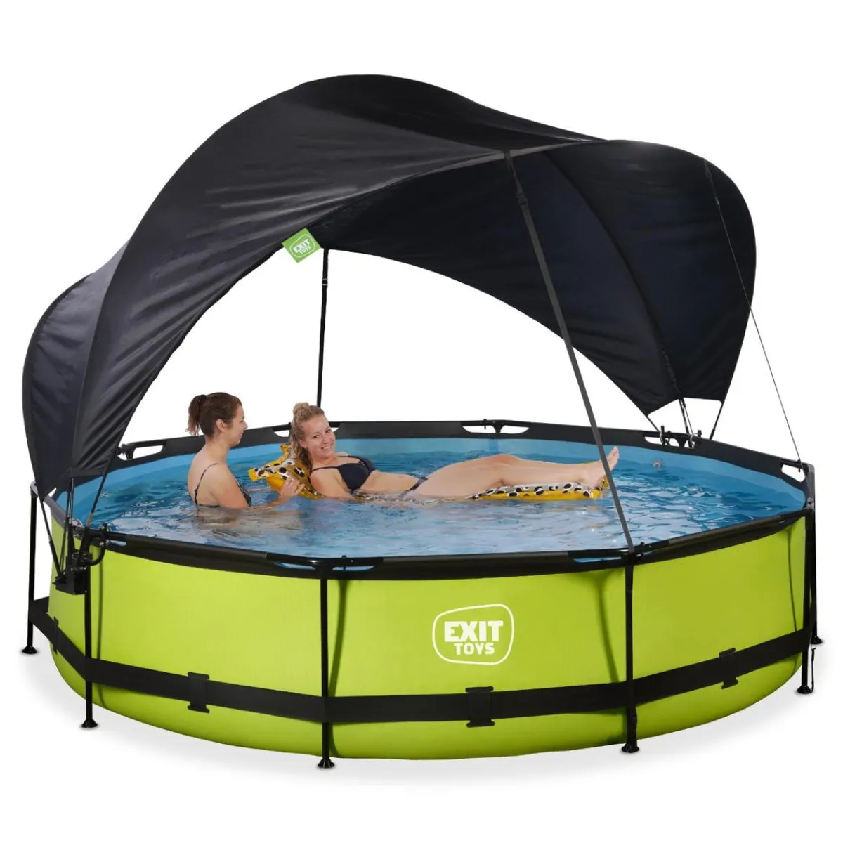 Exit - Piscina Lime verde diámetro 360 x 76 cm con filtro y toldo negro*Exit Toys Clearance