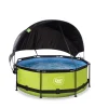 Exit - Piscina Lime verde diámetro 244 x 76 cm con filtro y toldo negro*Exit Toys Hot