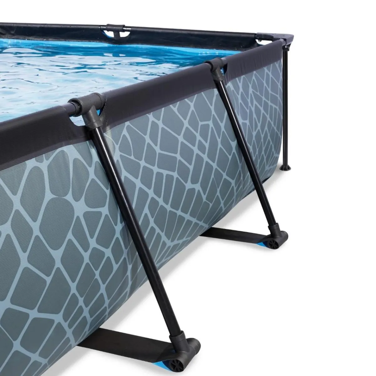 Online Exit - Piscina Stone efecto piedra gris 300 x 200 x 65 cm con filtro y toldo negro Piscinas|Juguetes De Verano