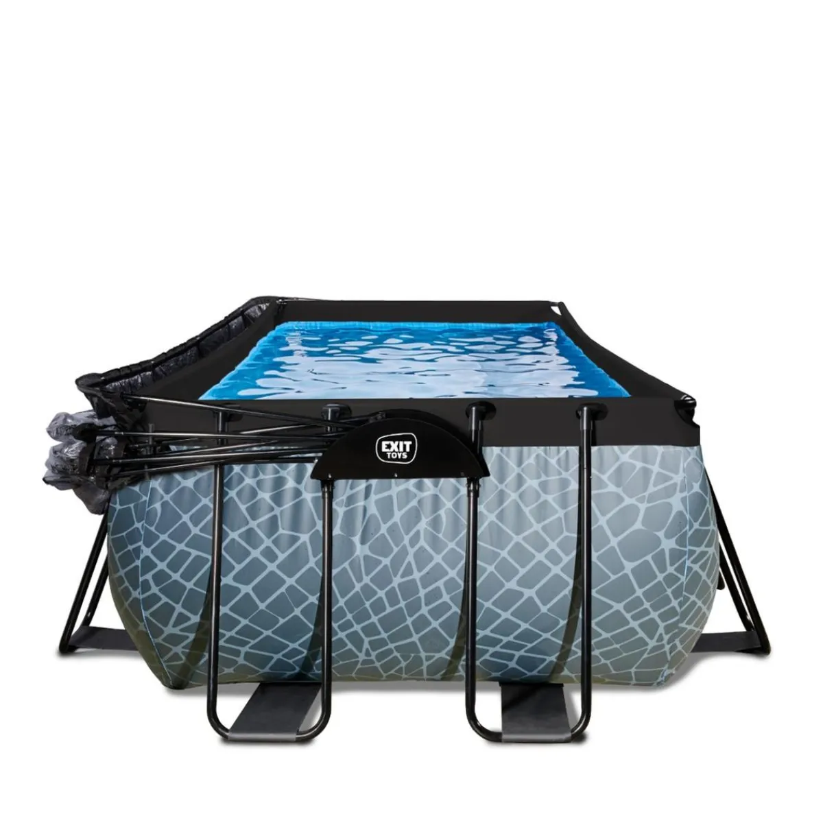 Discount Exit - Piscina Stone gris 400 x 200 x 122 cm con filtro de arena, cúpula y bomba de calor Juguetes De Verano|Piscinas