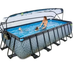 Outlet Exit - Piscina Stone gris 540 x 250 x 122 cm con filtro de arena y cúpula Piscinas|Juguetes De Verano