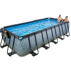 Outlet Exit - Piscina Stone gris 540 x 250 x 122 cm con filtro de arena y cúpula Piscinas|Juguetes De Verano