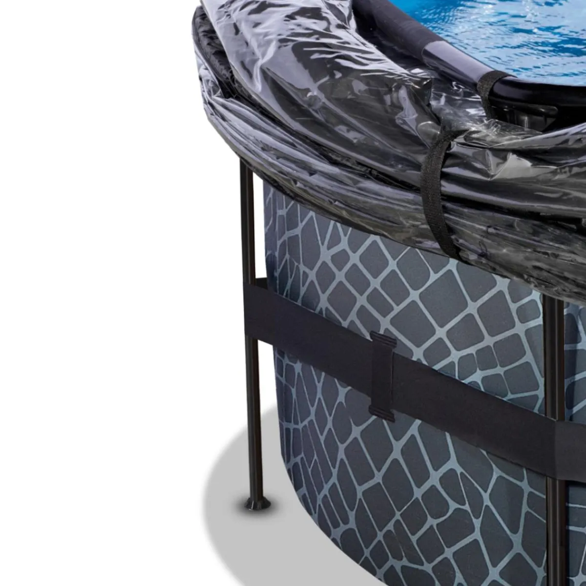 Exit - Piscina Stone gris diámetro 427 x 122 cm con filtro de arena y cúpula Piscinas|Juguetes De Verano