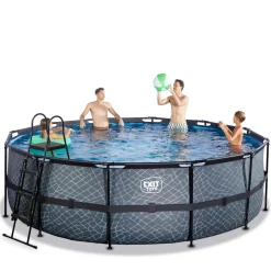 Exit - Piscina Stone gris diámetro 450 x 122 cm con filtro de arena*Exit Toys Hot