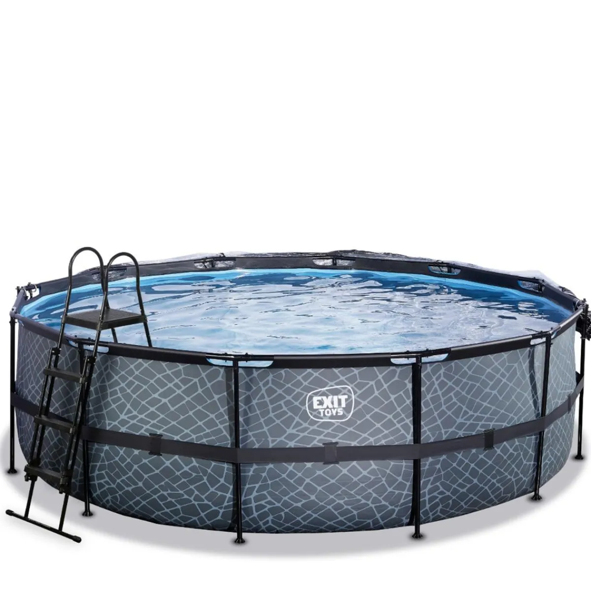 Online Exit - Piscina Stone gris diámetro 450 x 122 cm con filtro de arena y cúpula Piscinas|Juguetes De Verano