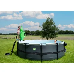 Exit - Piscina Stone gris diámetro 450 x 122 cm con filtro de cartucho Piscinas|Juguetes De Verano