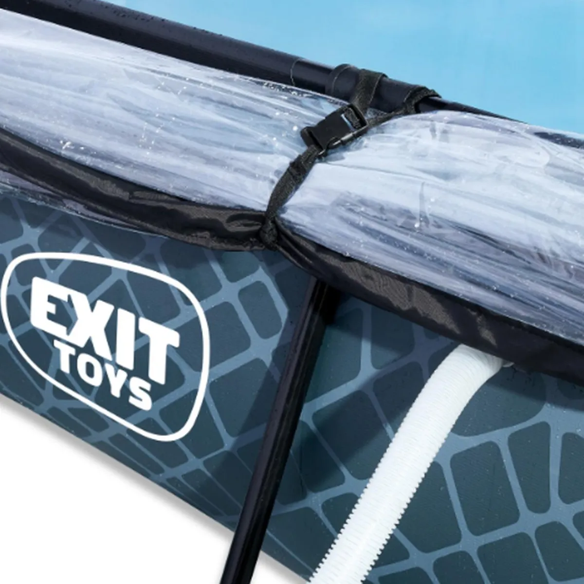 Hot EXIT - Piscina Stone rectangular gris con cúpula y bomba de filtro 300 x 200 x 65 cm Piscinas|Juguetes De Verano