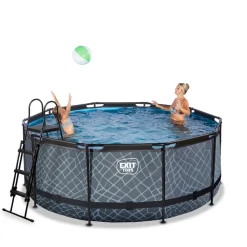 EXIT - Piscina Stone redonda 360 cm con escalera y bomba de filtro*Exit Toys Sale