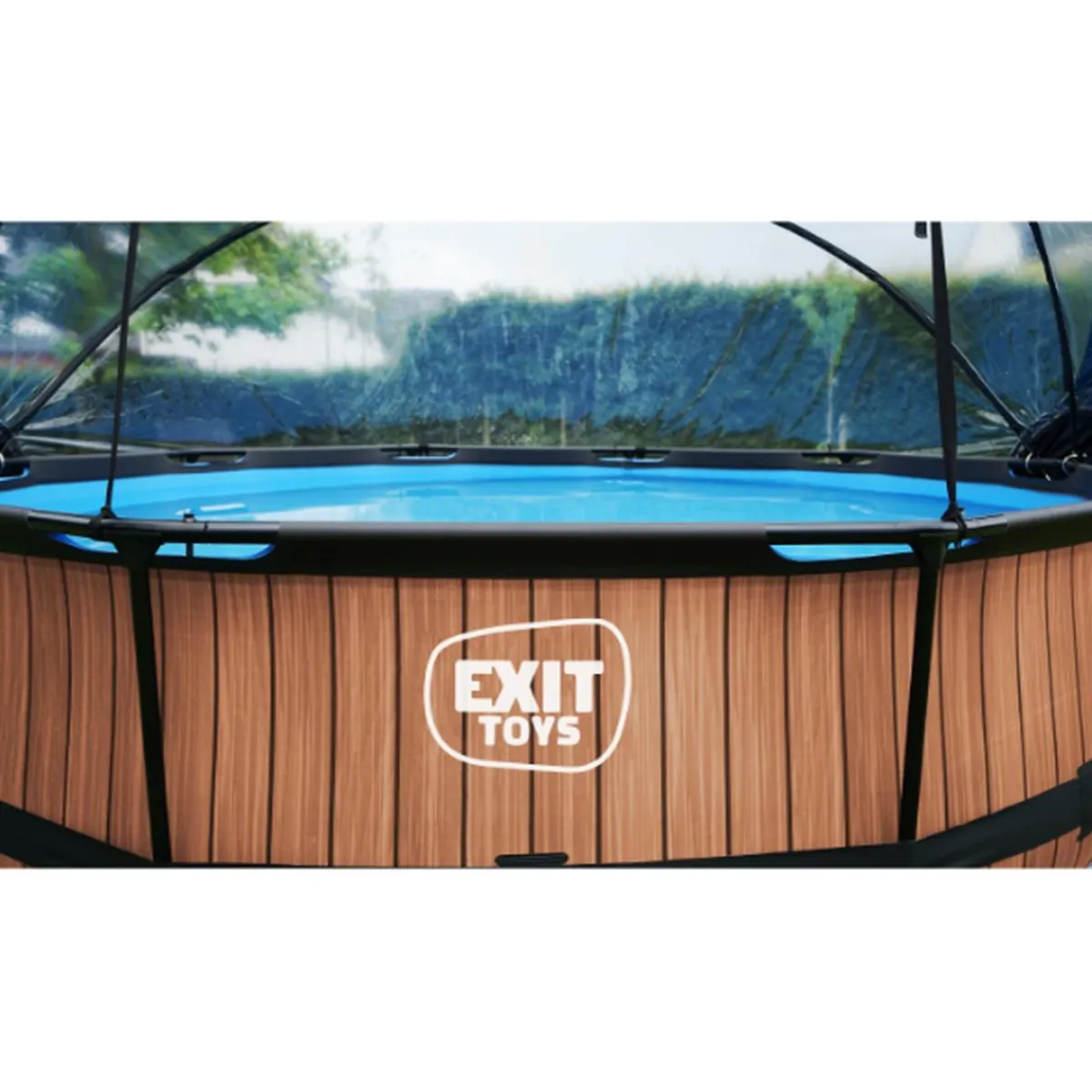 Best EXIT - Piscina Stone redonda 360 cm con cúpula y bomba de filtro Piscinas|Juguetes De Verano