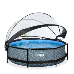 EXIT - Piscina Stone redonda 300 cm con cúpula y bomba de filtro*Exit Toys Online