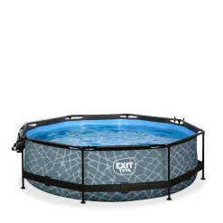 EXIT - Piscina Stone redonda 300 cm con cúpula y bomba de filtro*Exit Toys Online